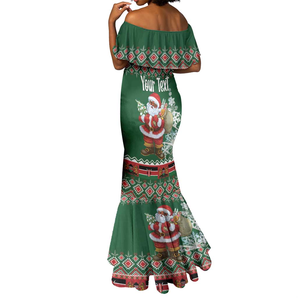 Personalized Afro Kenya Christmas Mermaid Dress African Santa -  Folk Pattern