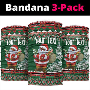 Personalized Afro Kenya Christmas Neck Gaiter African Santa -  Folk Pattern LT18