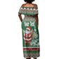 Personalized Afro Kenya Christmas Off Shoulder Maxi Dress African Santa -  Folk Pattern