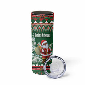 Personalized Afro Kenya Christmas Skinny Tumbler African Santa -  Folk Pattern