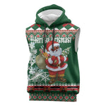 Personalized Afro Kenya Christmas Sleeveless Hoodie African Santa -  Folk Pattern - African Pride