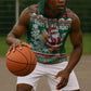 Personalized Afro Kenya Christmas Sleeveless Hoodie African Santa -  Folk Pattern - African Pride