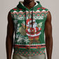 Personalized Afro Kenya Christmas Sleeveless Zip Hoodie African Santa -  Folk Pattern - African Pride