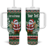 Personalized Afro Kenya Christmas Tumbler With Handle African Santa -  Folk Pattern