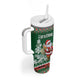 Personalized Afro Kenya Christmas Tumbler With Handle African Santa -  Folk Pattern