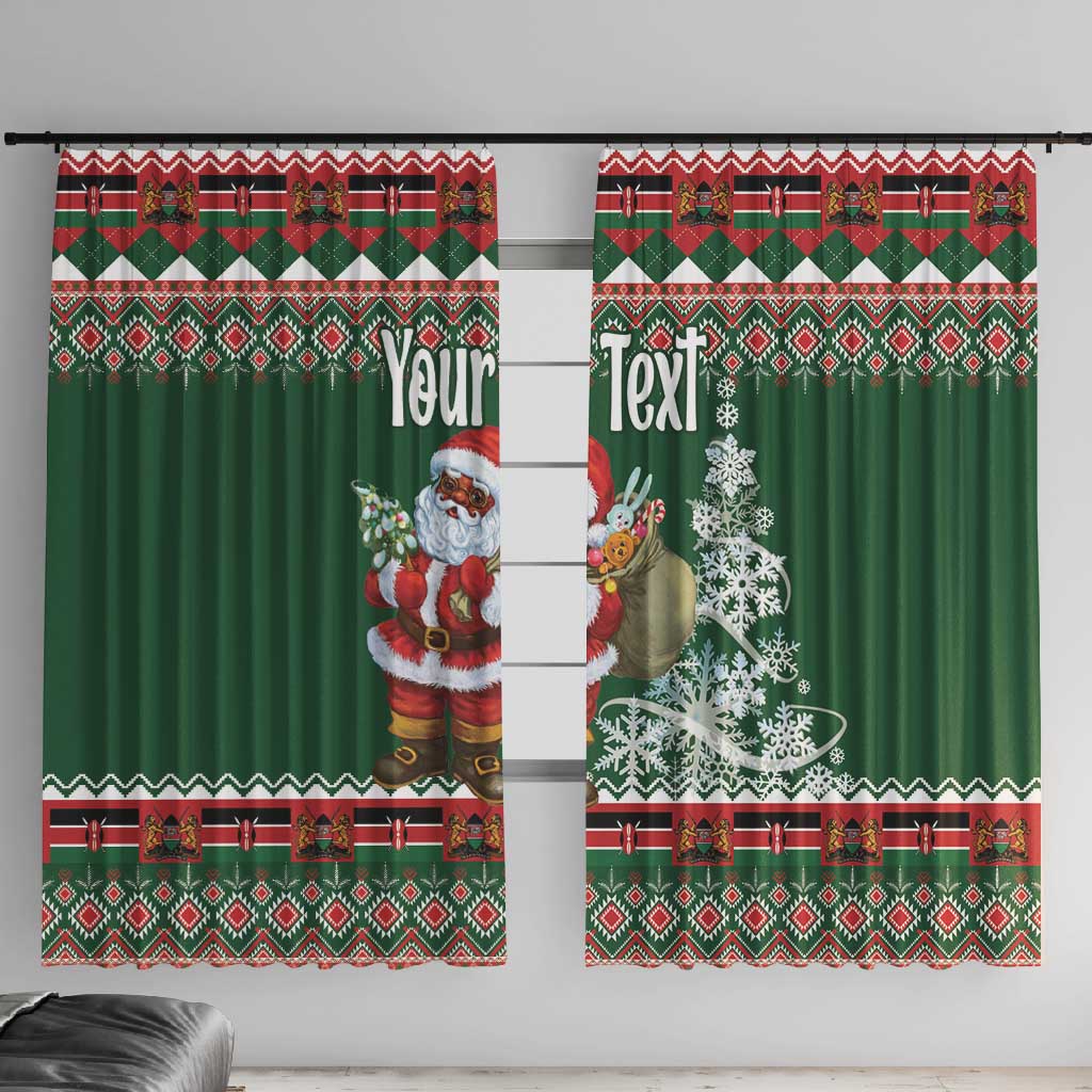 Personalized Afro Kenya Christmas Window Curtain African Santa -  Folk Pattern