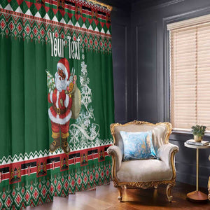 Personalized Afro Kenya Christmas Window Curtain African Santa -  Folk Pattern