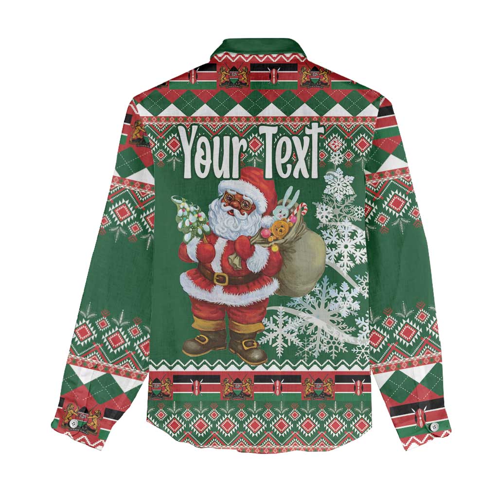 Personalized Afro Kenya Christmas Women Casual Shirt African Santa - Folk Pattern LT18