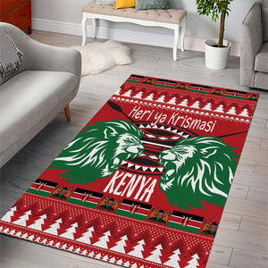 Afro Kenya Christmas Area Rug Head Lion - Heri ya Krismasi
