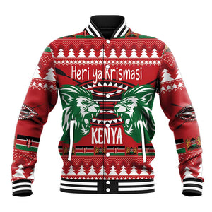 Afro Kenya Christmas Baseball Jacket Head Lion - Heri ya Krismasi
