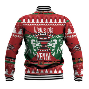 Afro Kenya Christmas Baseball Jacket Head Lion - Heri ya Krismasi