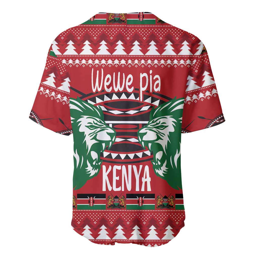 Afro Kenya Christmas Baseball Jersey Head Lion - Heri ya Krismasi