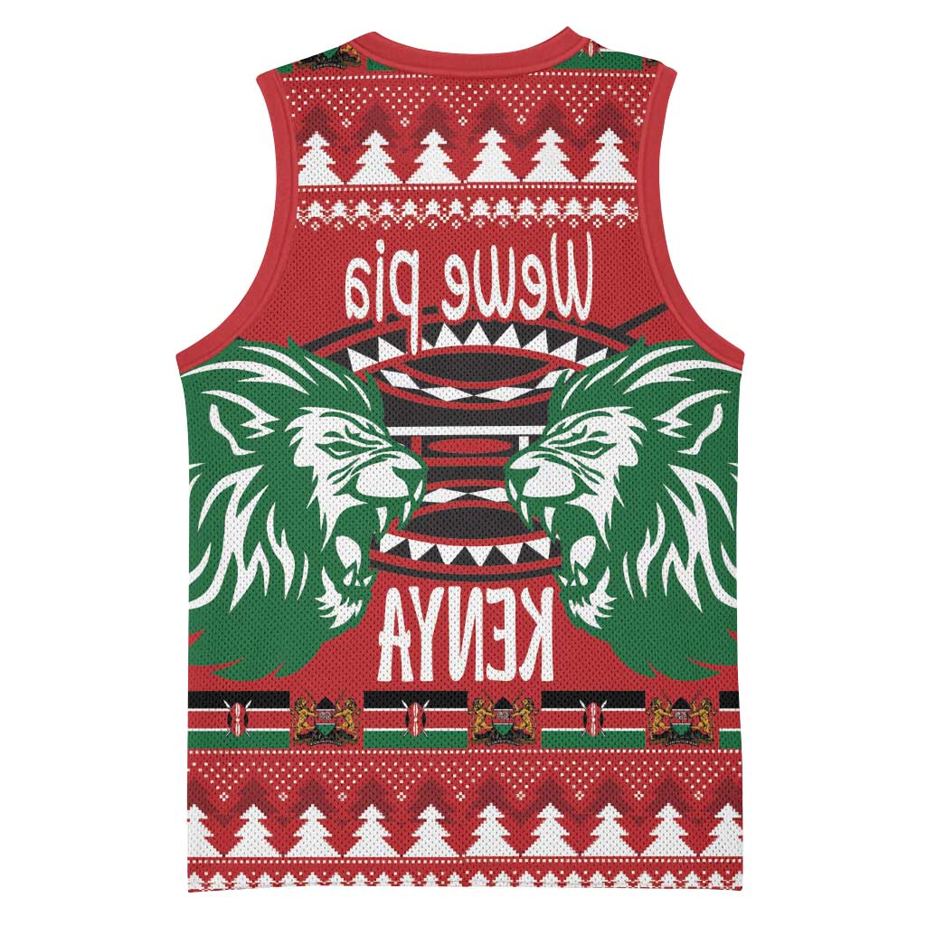 Afro Kenya Christmas Basketball Jersey Head Lion - Heri ya Krismasi - African Pride
