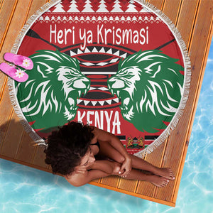 Afro Kenya Christmas Beach Blanket Head Lion - Heri ya Krismasi