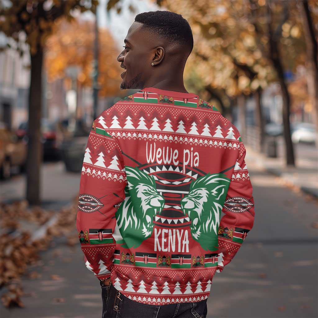 Afro Kenya Christmas Sweatshirt Head Lion - Heri ya Krismasi