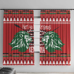 Afro Kenya Christmas Window Curtain Head Lion - Heri ya Krismasi