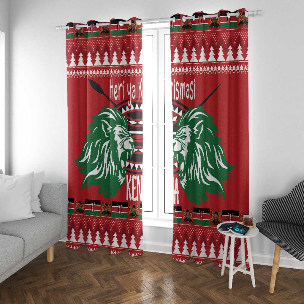 Afro Kenya Christmas Window Curtain Head Lion - Heri ya Krismasi