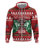 Afro Kenya Christmas Zip Hoodie Head Lion - Heri ya Krismasi