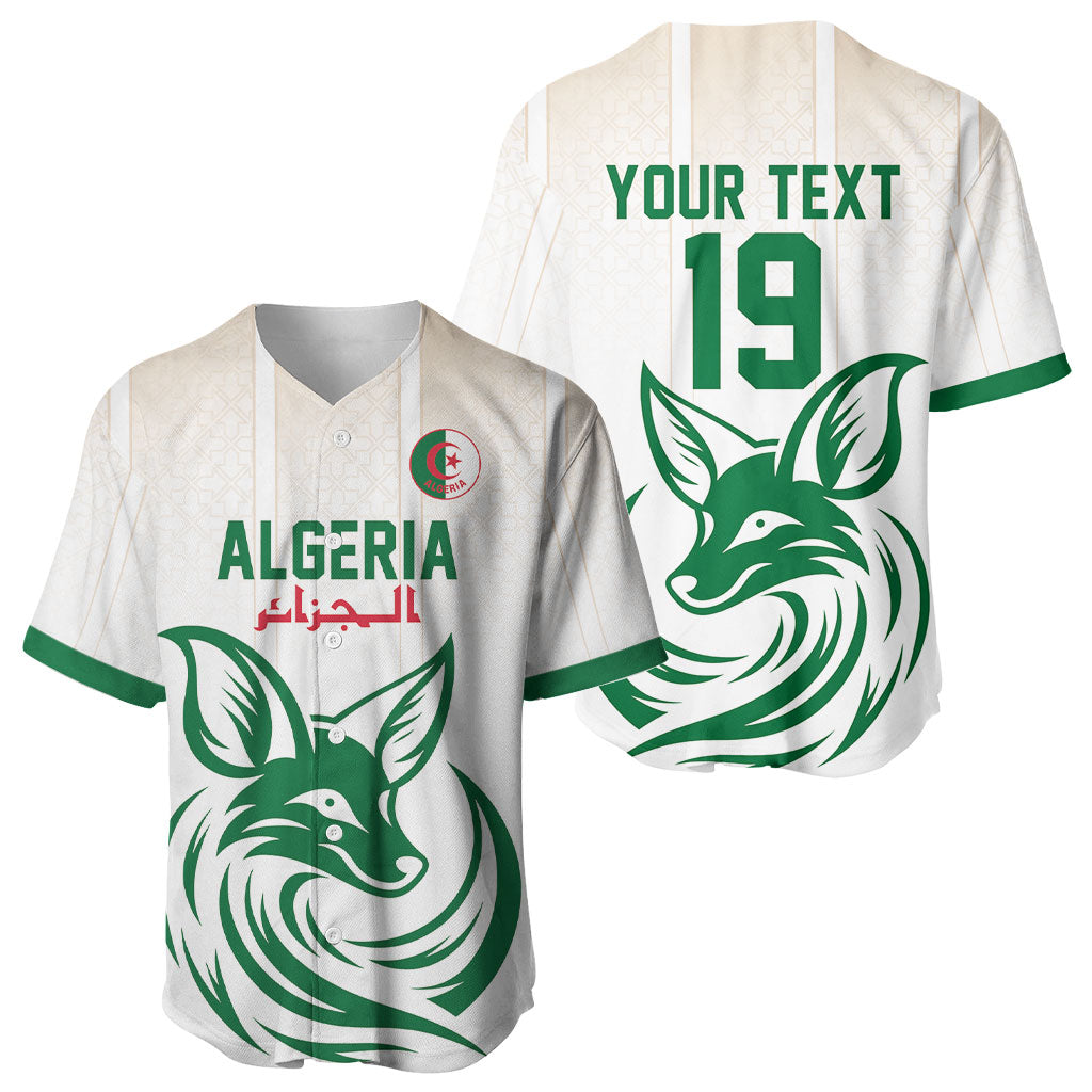 Custom World Football 2026 Algeria Baseball Jersey Les Fennecs Desert Fox Pride