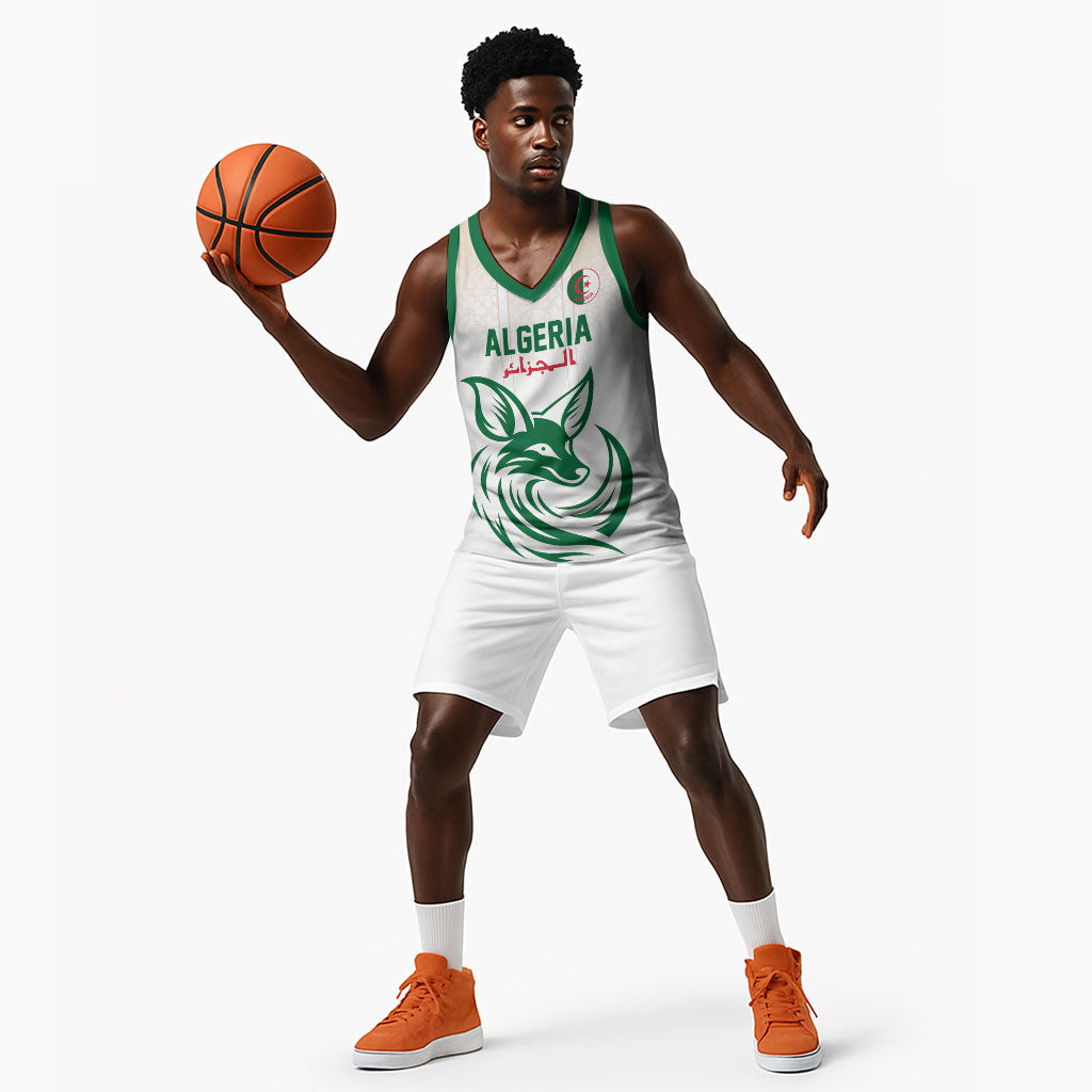 Custom World Football 2026 Algeria Basketball Jersey Les Fennecs Desert Fox Pride