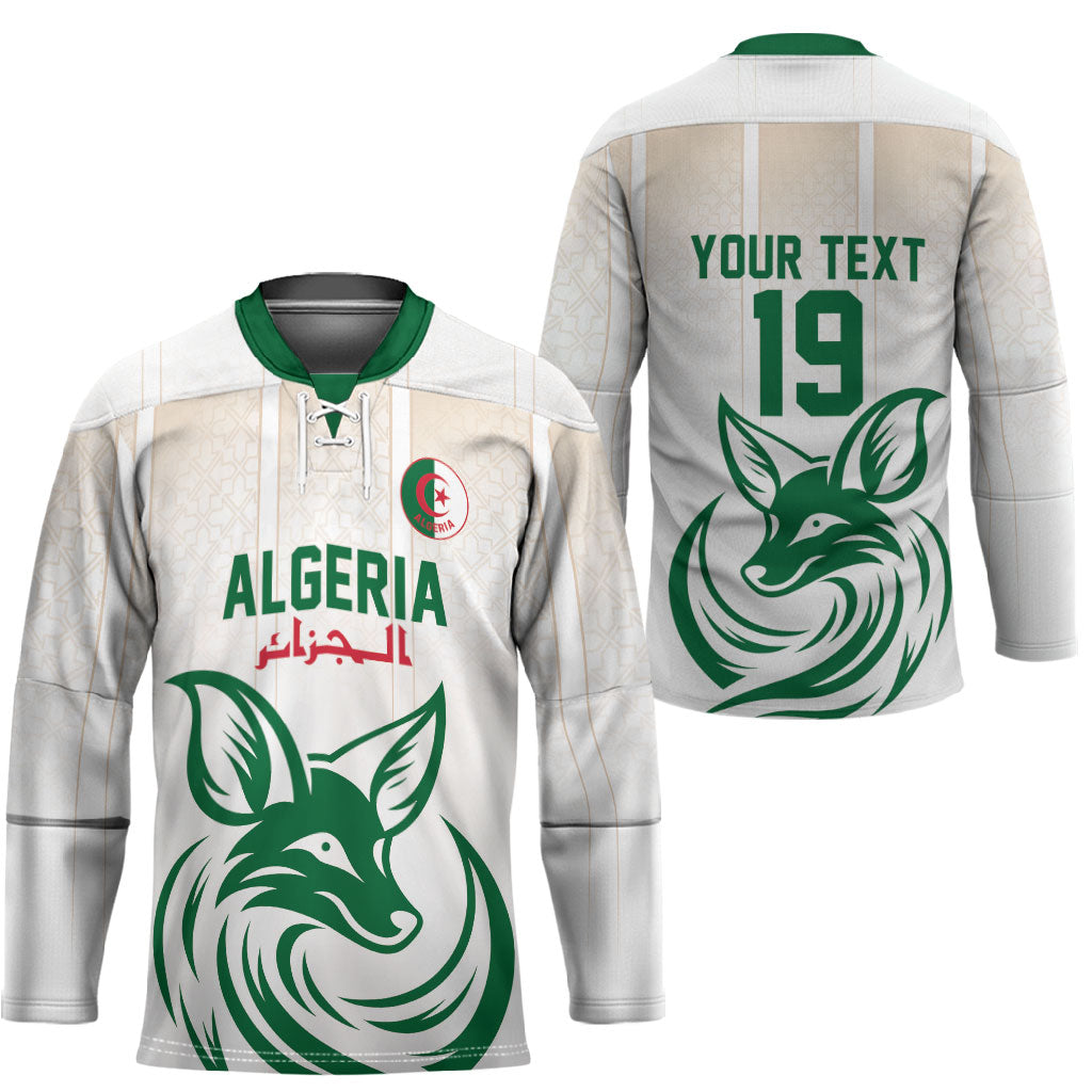 Custom World Football 2026 Algeria Hockey Jersey Les Fennecs Desert Fox Pride