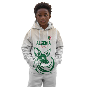 Custom World Football 2026 Algeria Kid Hoodie Les Fennecs Desert Fox Pride