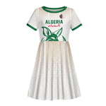 Custom World Football 2026 Algeria Kid Short Sleeve Dress Les Fennecs Desert Fox Pride