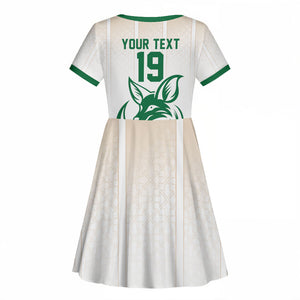 Custom World Football 2026 Algeria Kid Short Sleeve Dress Les Fennecs Desert Fox Pride