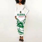Custom World Football 2026 Algeria Long Sleeve Bodycon Dress Les Fennecs Desert Fox Pride