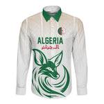 Custom World Football 2026 Algeria Long Sleeve Button Shirt Les Fennecs Desert Fox Pride