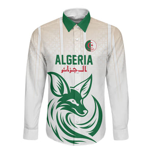Custom World Football 2026 Algeria Long Sleeve Button Shirt Les Fennecs Desert Fox Pride