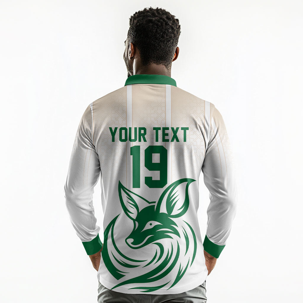 Custom World Football 2026 Algeria Long Sleeve Polo Shirt Les Fennecs Desert Fox Pride