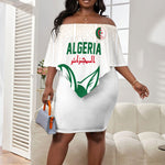 Custom World Football 2026 Algeria Off Shoulder Short Dress Les Fennecs Desert Fox Pride