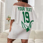 Custom World Football 2026 Algeria Off Shoulder Short Dress Les Fennecs Desert Fox Pride