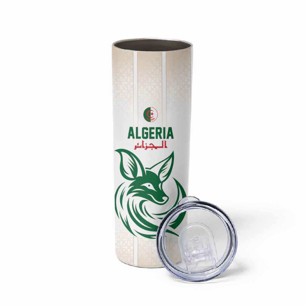 Custom World Football 2026 Algeria Skinny Tumbler Les Fennecs Desert Fox Pride