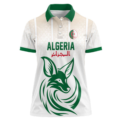 Custom World Football 2026 Algeria Women Polo Shirt Les Fennecs Desert Fox Pride