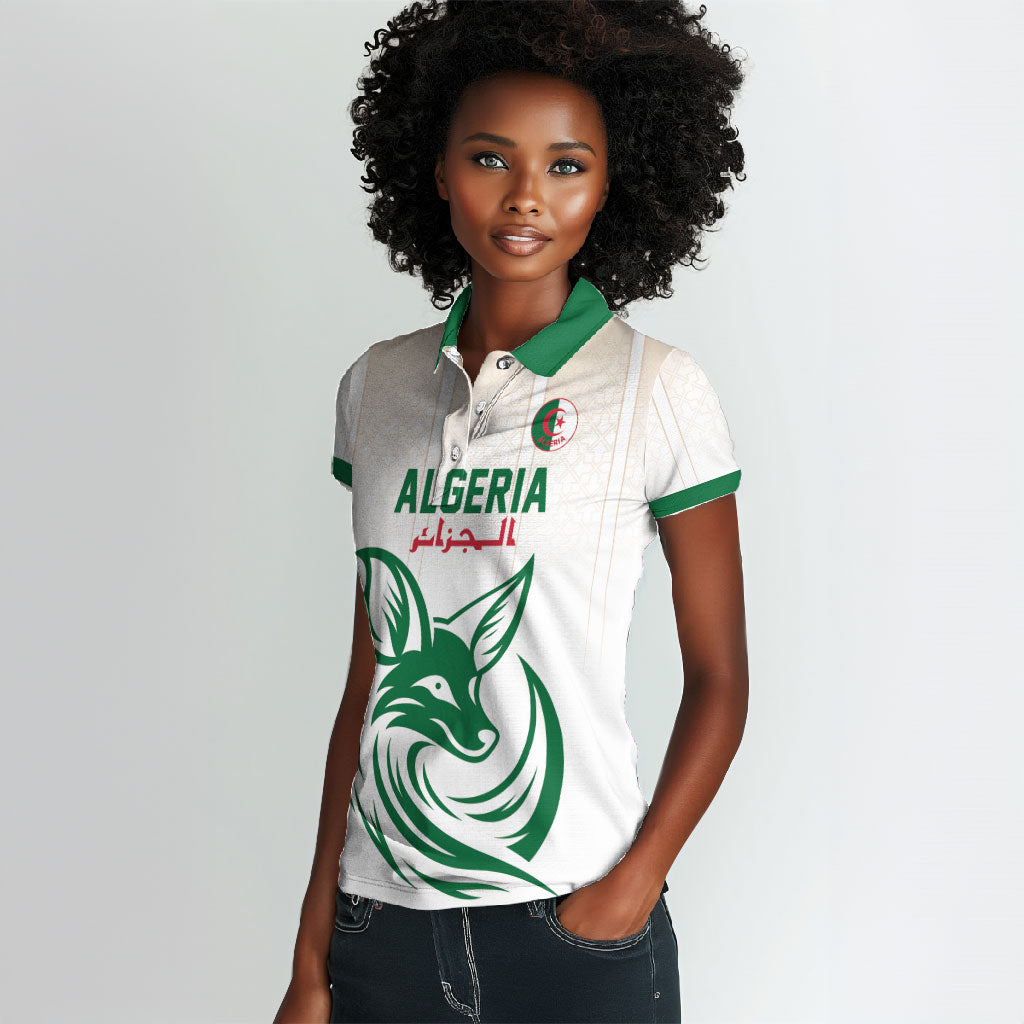 Custom World Football 2026 Algeria Women Polo Shirt Les Fennecs Desert Fox Pride