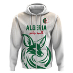 Custom World Football 2026 Algeria Zip Hoodie Les Fennecs Desert Fox Pride