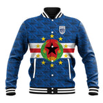 Cabo Verde Tubaroes Azuis Historic Debut 2026 Baseball Jacket Cape Verde Past and Present Flag Motif