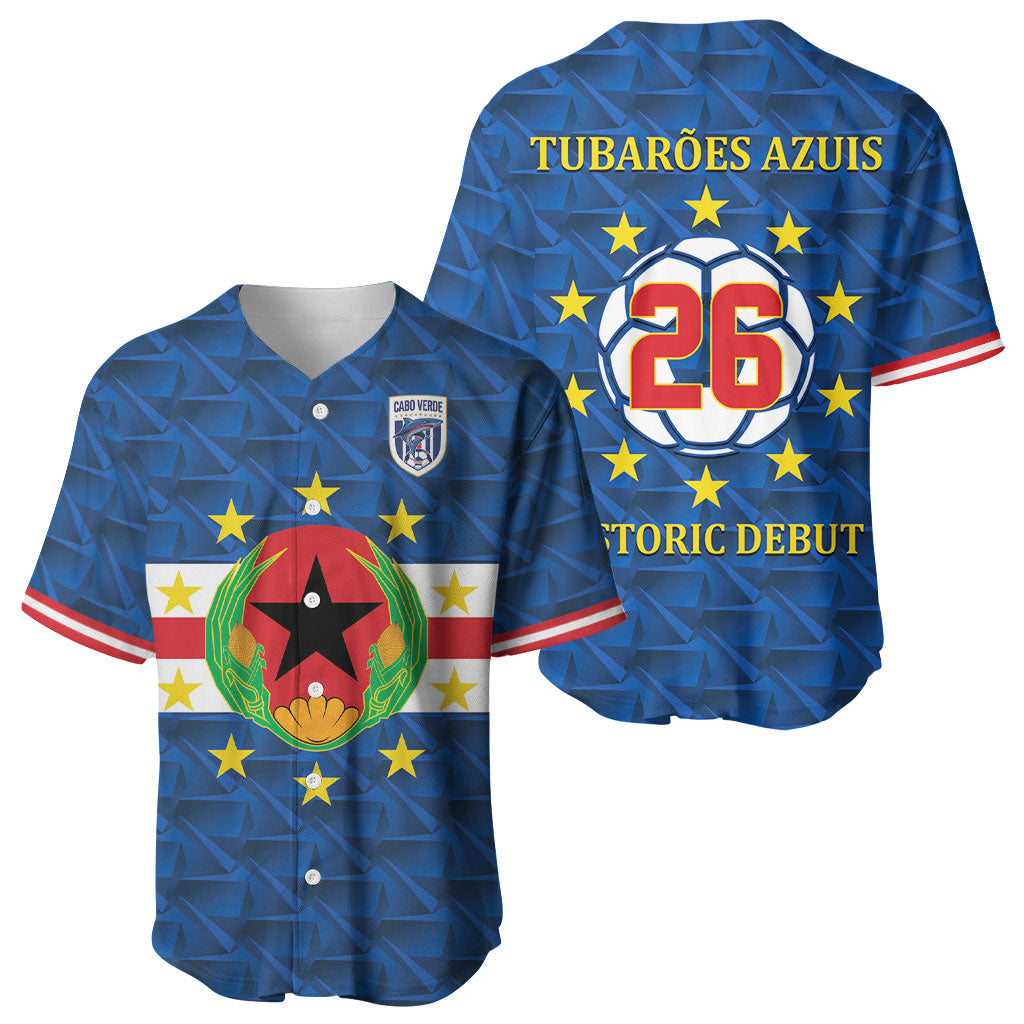 Cabo Verde Tubaroes Azuis Historic Debut 2026 Baseball Jersey Cape Verde Past and Present Flag Motif
