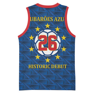 Cabo Verde Tubaroes Azuis Historic Debut 2026 Basketball Jersey Cape Verde Past and Present Flag Motif