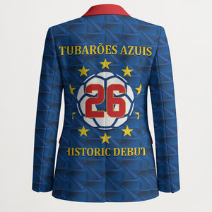 Cabo Verde Tubaroes Azuis Historic Debut 2026 Blazer Cape Verde Past and Present Flag Motif