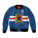 Cabo Verde Tubaroes Azuis Historic Debut 2026 Bomber Jacket Cape Verde Past and Present Flag Motif