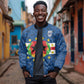 Cabo Verde Tubaroes Azuis Historic Debut 2026 Bomber Jacket Cape Verde Past and Present Flag Motif