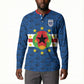 Cabo Verde Tubaroes Azuis Historic Debut 2026 Button Sweatshirt Cape Verde Past and Present Flag Motif