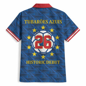 Cabo Verde Tubaroes Azuis Historic Debut 2026 Hawaiian Shirt Cape Verde Past and Present Flag Motif