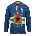 Cabo Verde Tubaroes Azuis Historic Debut 2026 Hockey Jersey Cape Verde Past and Present Flag Motif