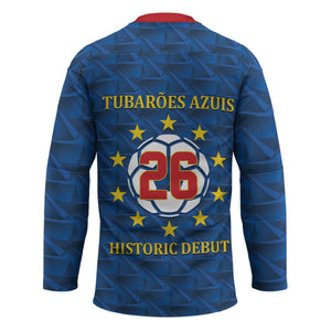 Cabo Verde Tubaroes Azuis Historic Debut 2026 Hockey Jersey Cape Verde Past and Present Flag Motif