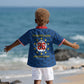 Cabo Verde Tubaroes Azuis Historic Debut 2026 Kid Hawaiian Shirt Cape Verde Past and Present Flag Motif