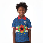 Cabo Verde Tubaroes Azuis Historic Debut 2026 Kid Polo Shirt Cape Verde Past and Present Flag Motif